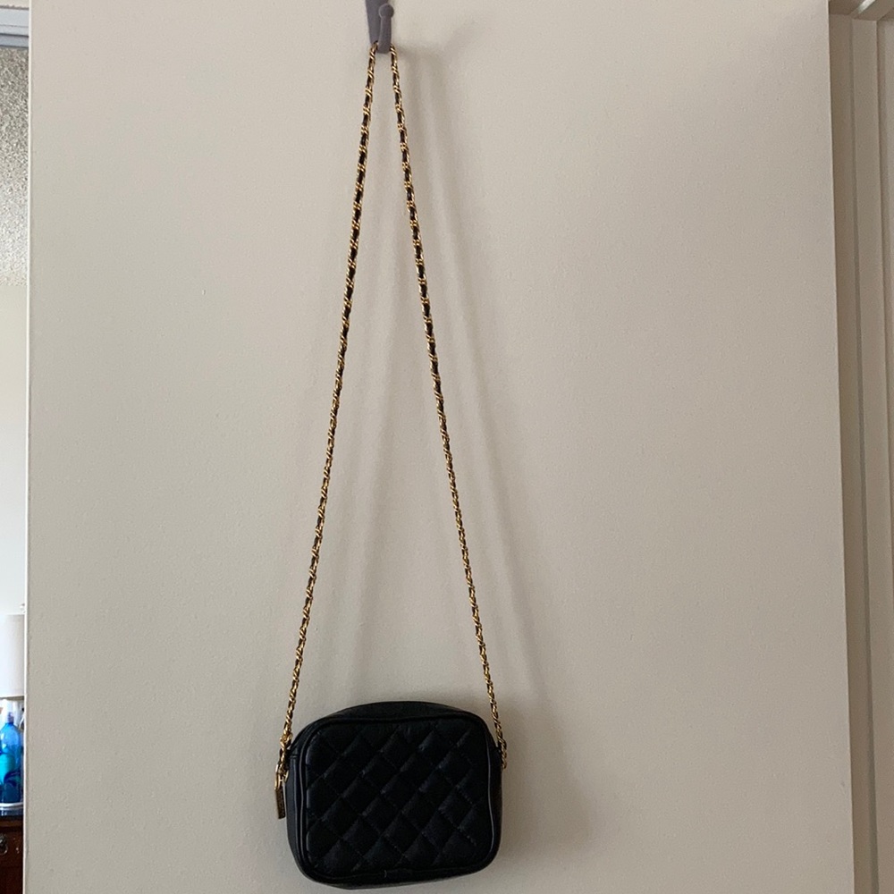 Ann Taylor small black quilted bag